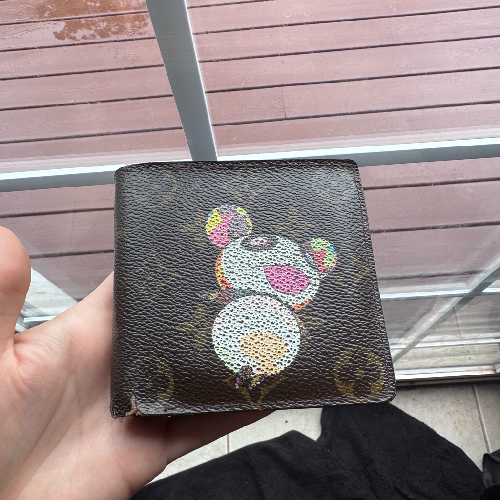 Designer Brown Wallet With Colorful Print